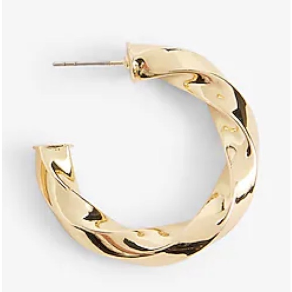 NWT J.Crew Medium Twist Hoop Earrings - Picture 3 of 3
